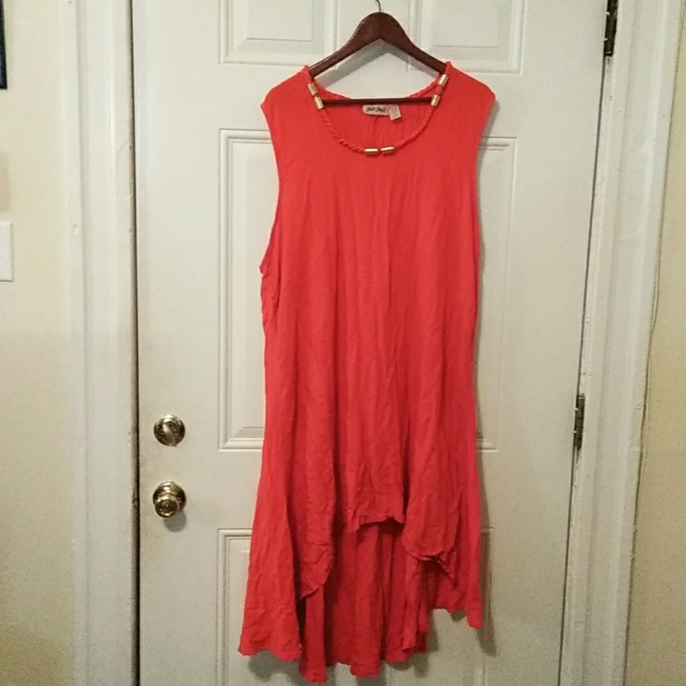 Orange high low maxi dress